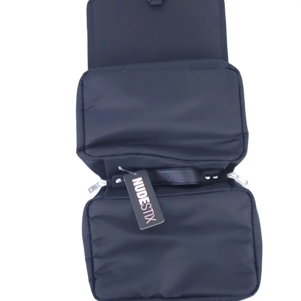 NEW Hanging Cosmetic Toiletry Organizer Black, Lightweight, Zip Pockets, Clear